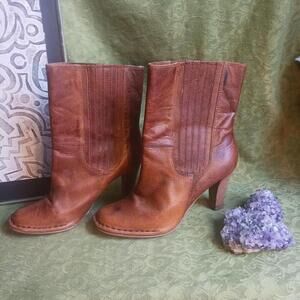 Penny Loves Kenny Brown Leather High Heel Boots 8.5